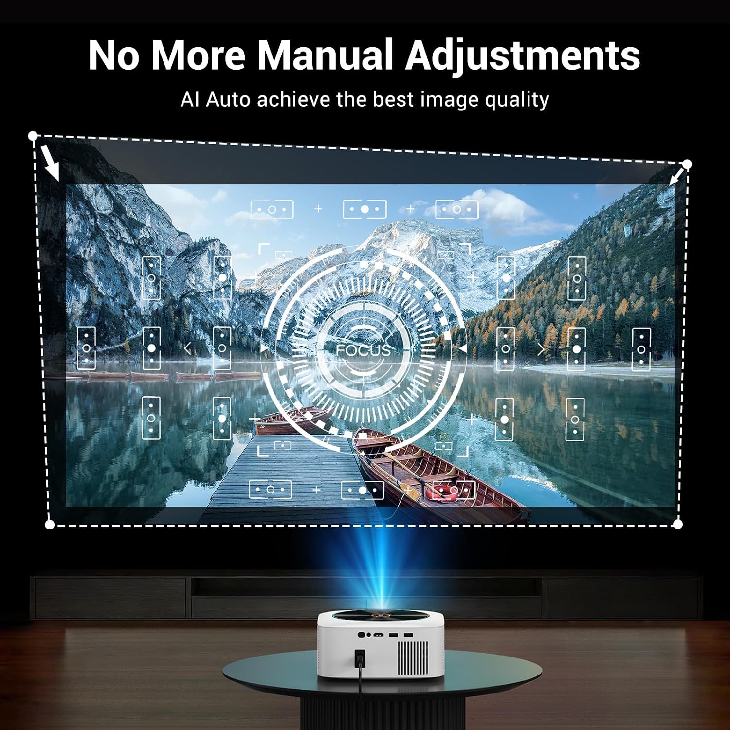 HAPPRUN Outdoor Smart Projector 4K Decoding, Built-in Apps, 30W Dolby Audio - Image 4