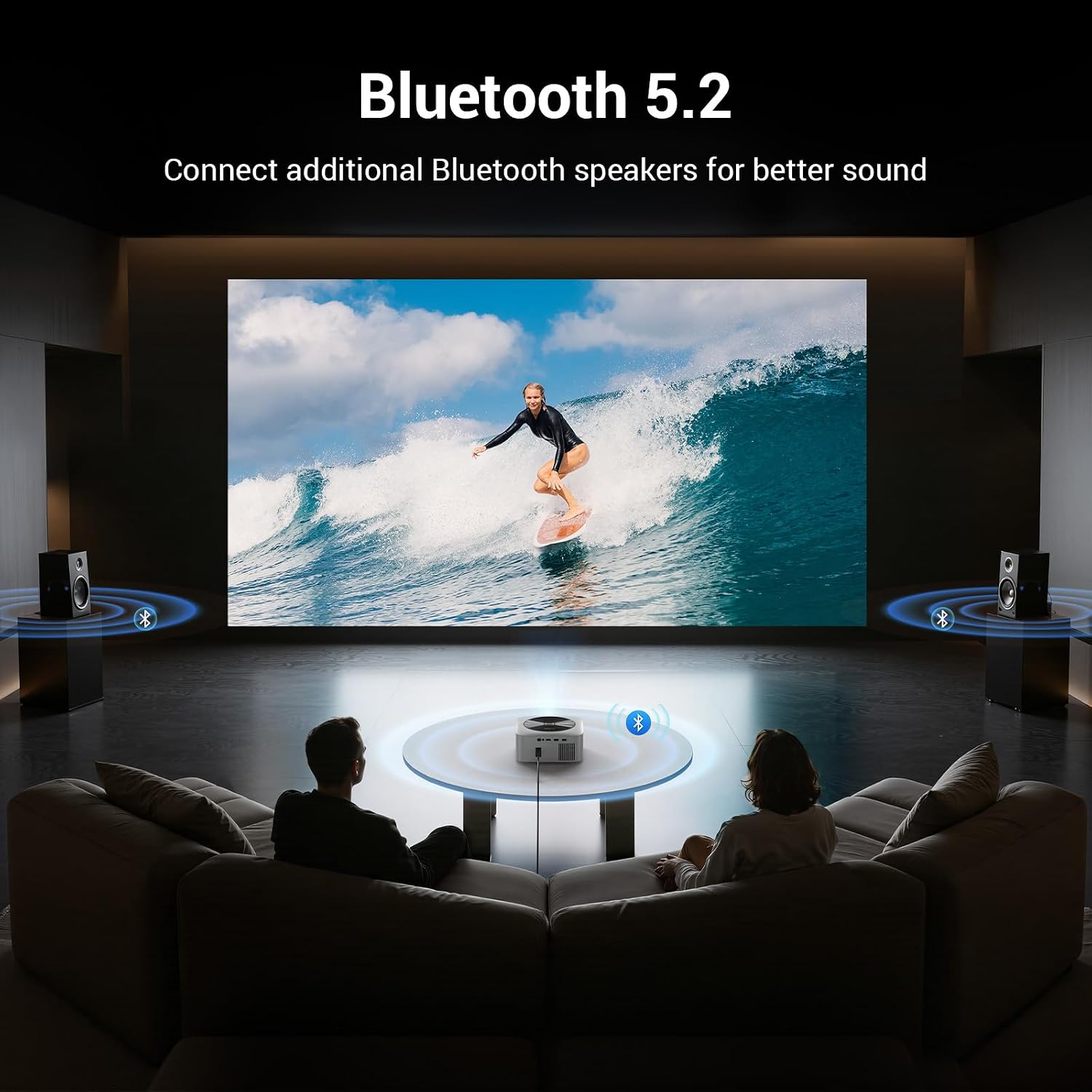 HAPPRUN Outdoor Smart Projector 4K Decoding, Built-in Apps, 30W Dolby Audio - Image 5