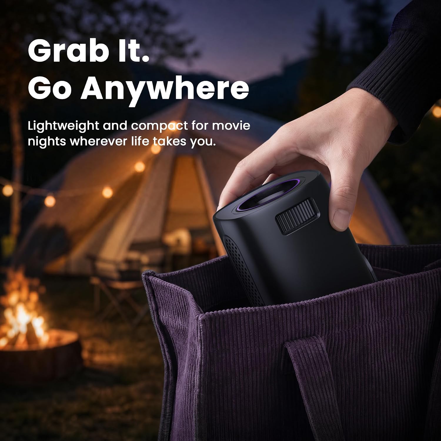 HAPPRUN Roku TV Smart Mini Projector with WiFi and Bluetooth for Portable - Image 2