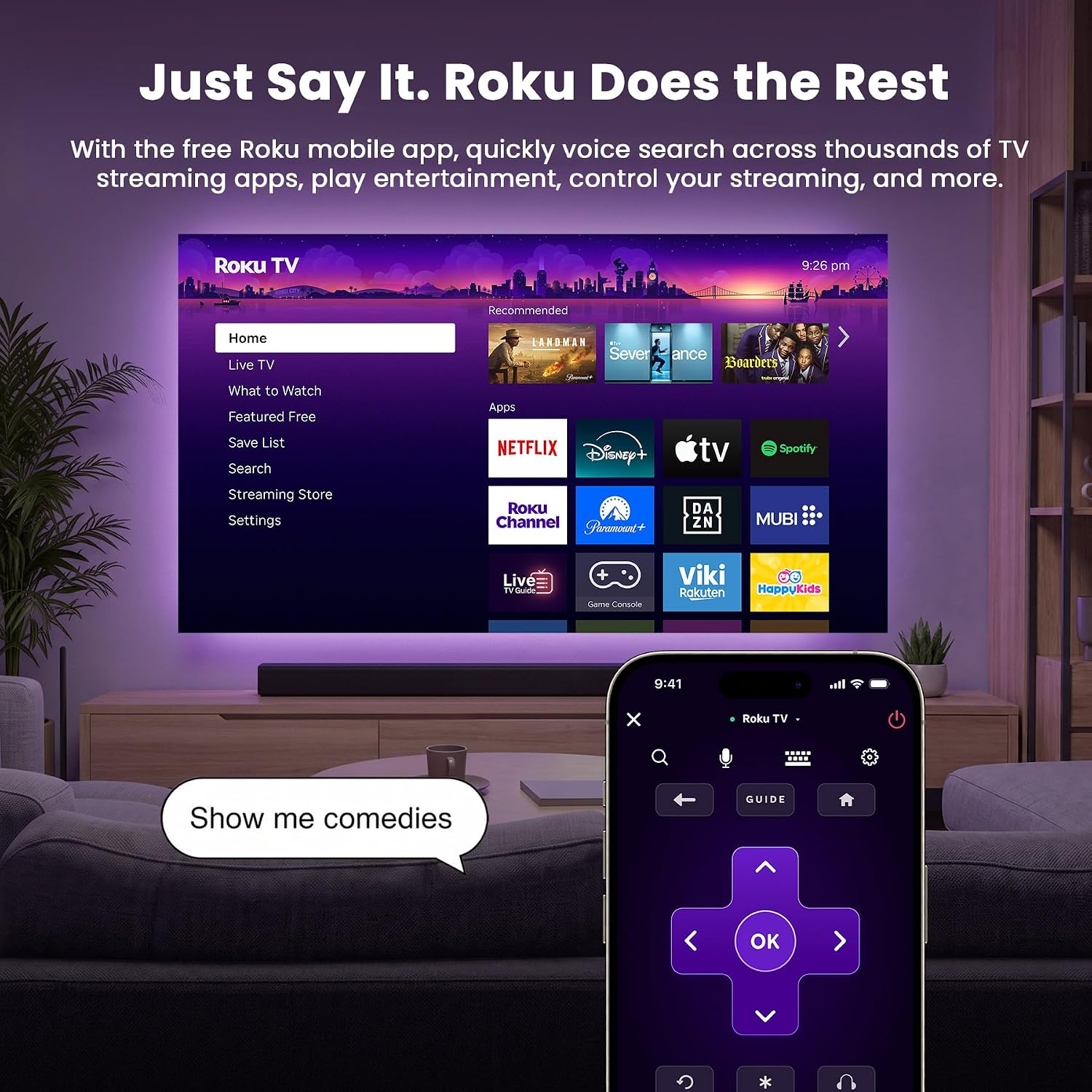 HAPPRUN Roku TV Smart Mini Projector with WiFi and Bluetooth for Portable - Image 6