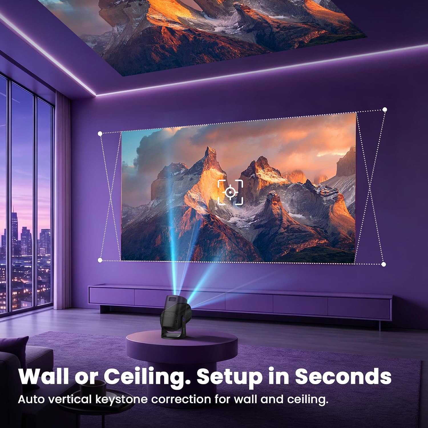 HAPPRUN Roku TV Smart Mini Projector with WiFi and Bluetooth for Portable - Image 9